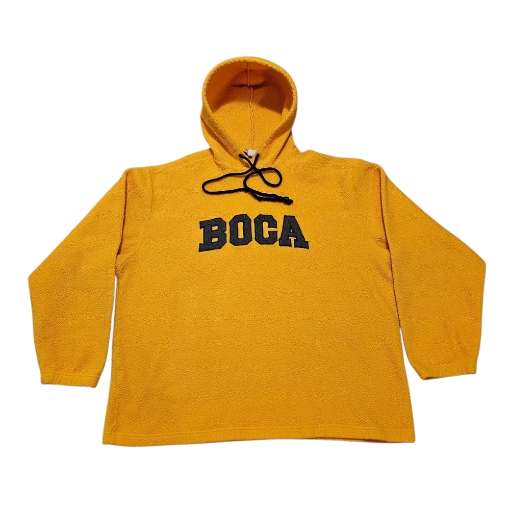 Vintage Y2k Boca Authentic Yellow Fleece Hoodie